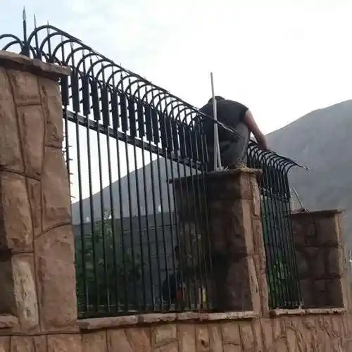 حفاظ ایستاده روی دیوار