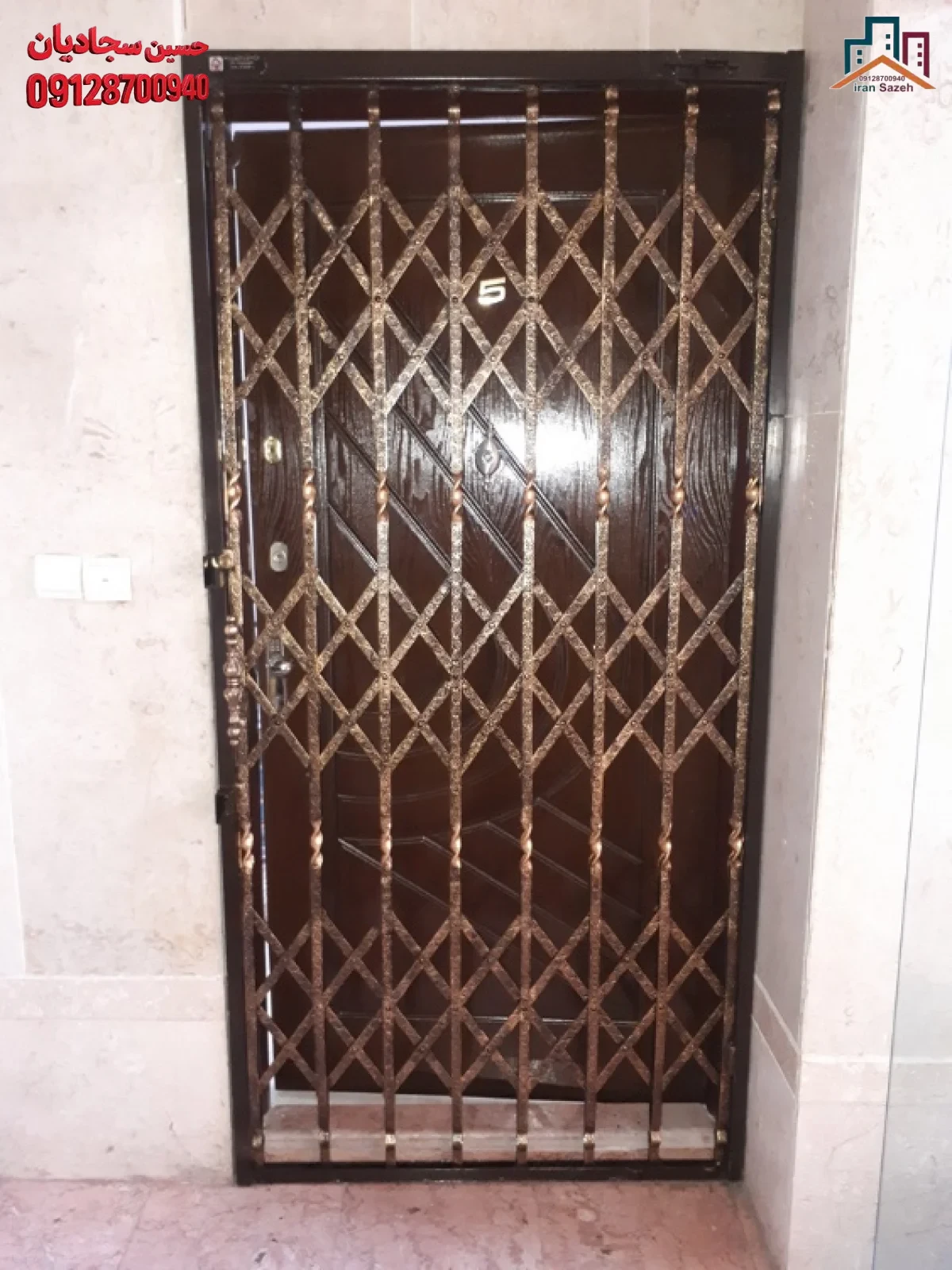 درب آکاردئونی دوجداره پرچ مخفی برای افزایش امنیت ورودی